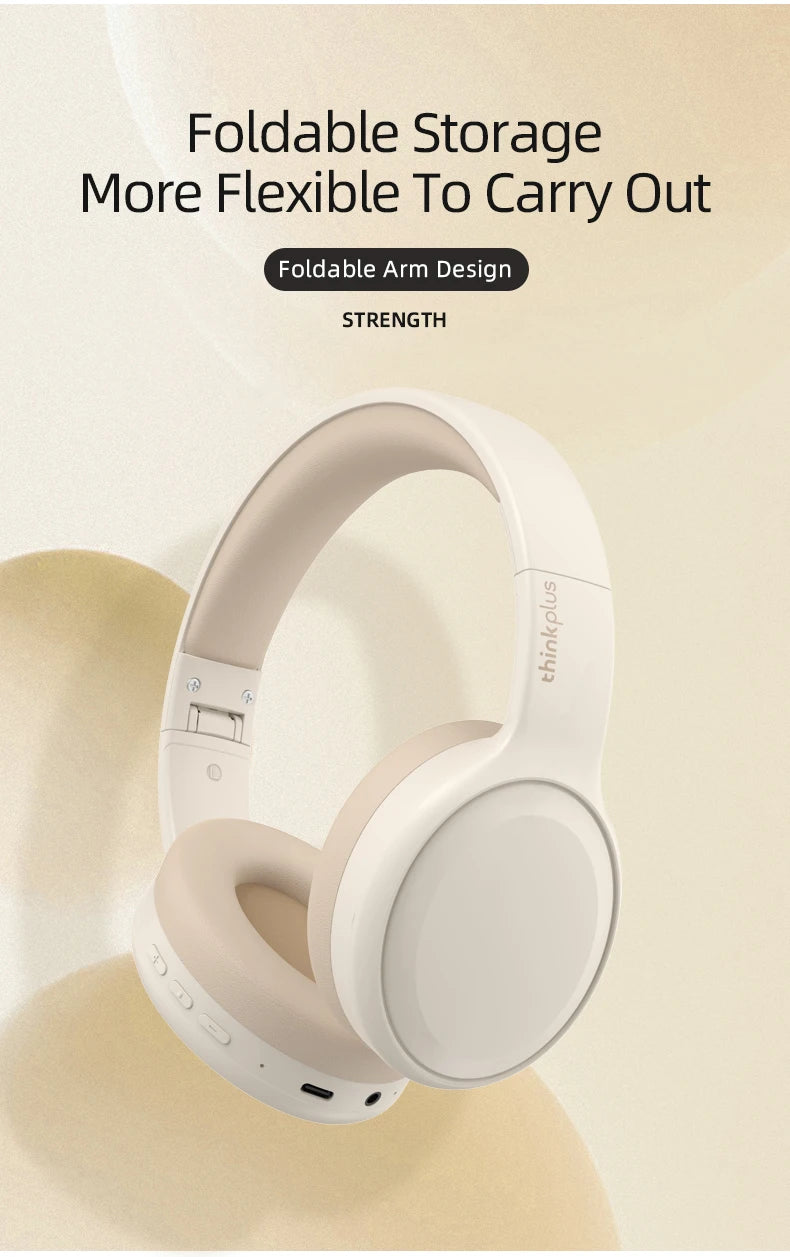 Lenovo TH30 Wireless Bluetooth Headphones with Headwear Earmuffs, Sports Earphones, Esports Games with Microphone