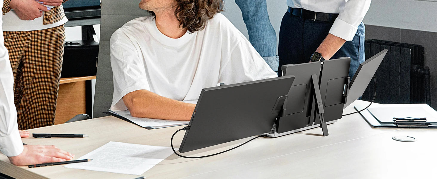 15.6inch Triple Screen Extender For Laptops 1080P FHD IPS Portable Dual External Monitors For Macbook Windows Extension 13-17
