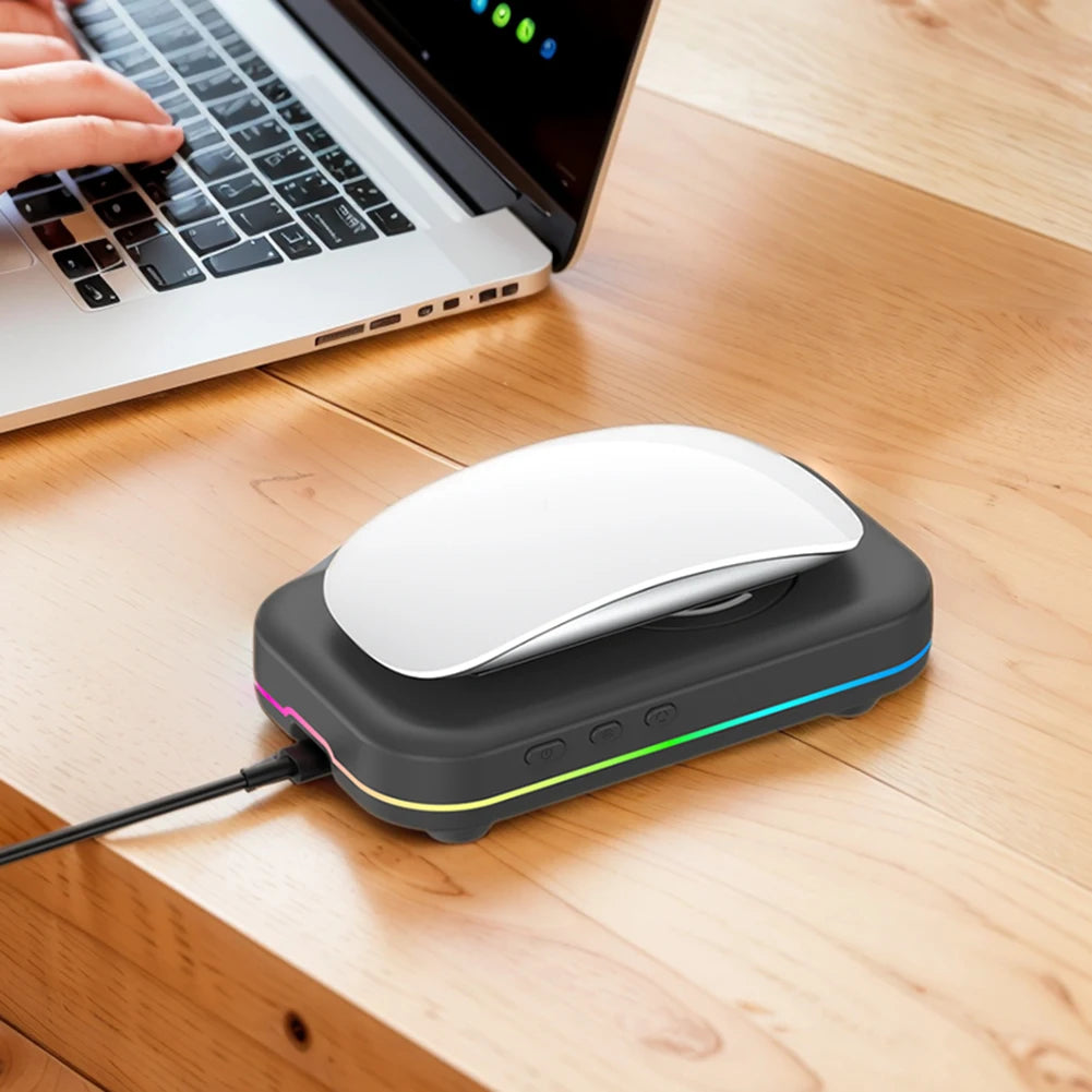 Undetectable Mouse Mover Jiggler 4 Modes Mouse Wiggler with Adjustable Interval Timer ON/Off Switch RGB Lights Keeps PC Active
