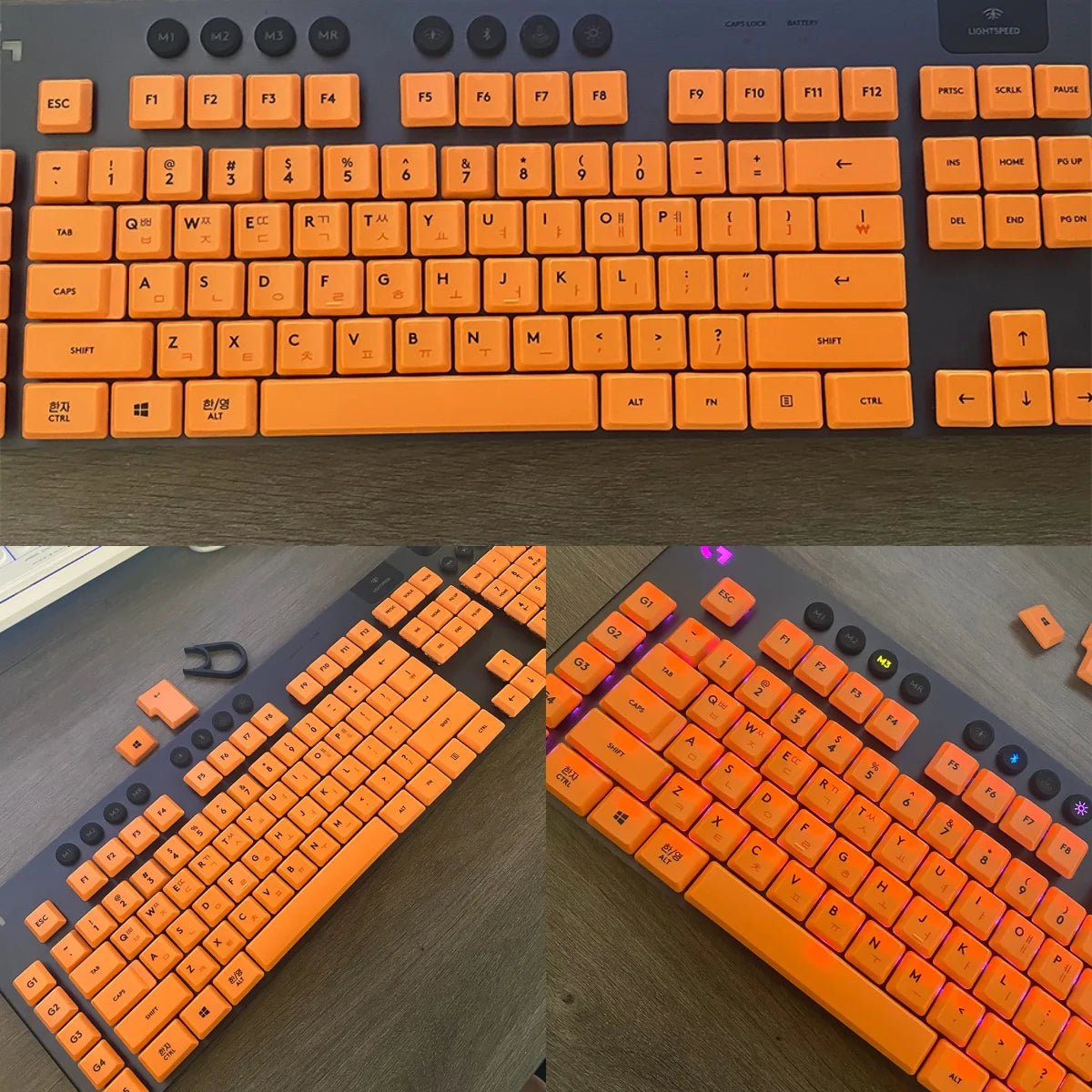 Korean Language Keycaps,PBT/PC Custom Keycap Set,Suitable for Logitech G915 G813 G815 G913 TKL RGB Mechanical Gaming Keyboard.