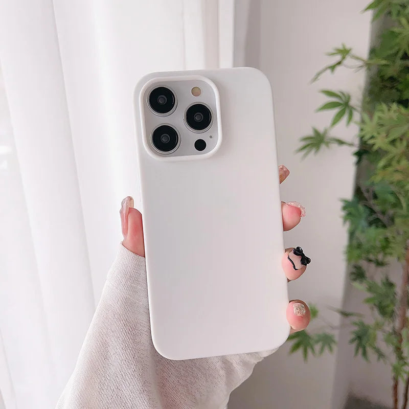 Luxury Matte Candy Ultra Thin Color Silicone Soft Case For iPhone 16 15 14 13 12 11 Pro Max Plus Mini Back Cover Colorful Shell