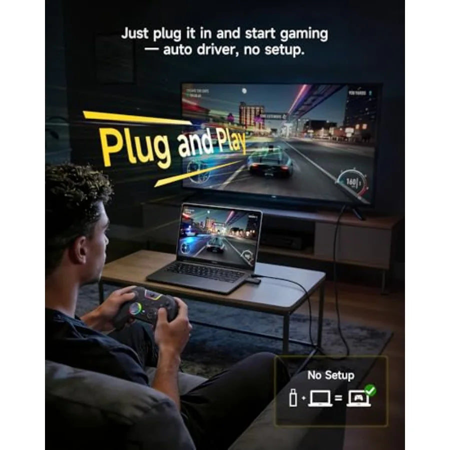 X05Pro Wireless Gaming Controller for PC, Switchand Phone Ultra-Quiet Buttons, Hall Effect Joysticks, 2-Stage Triggers, 1000Hz
