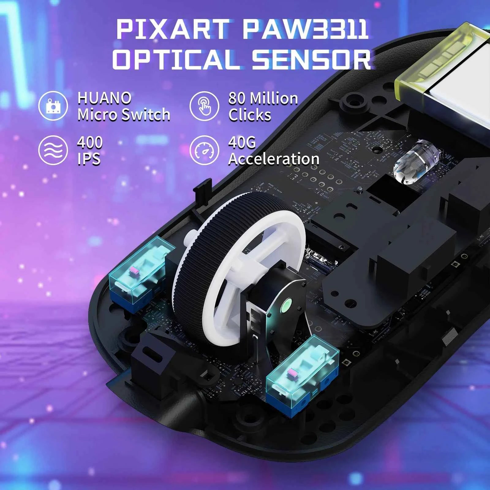 ATTACK SHARK X8 SE Wireless Gaming Mouse, 55g Ultralight PAW3311 Sensor, BK52820 Chip, 25,000 DPI, BT/2.4G/USB-C, 80M Clicks