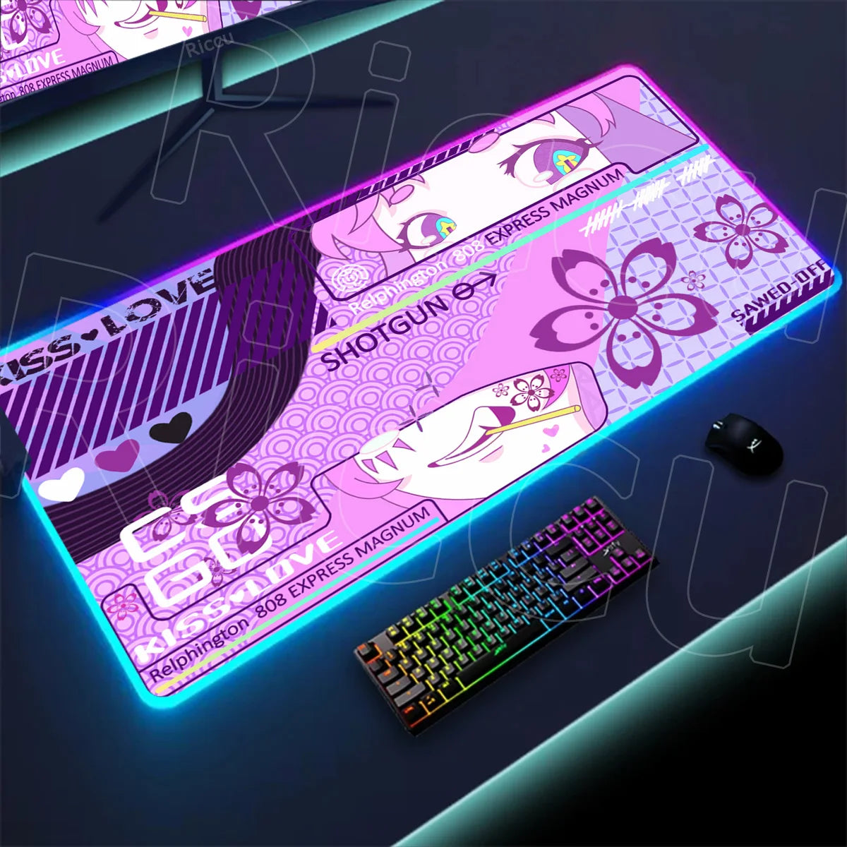 RGB Mousepad Large Size LED Glowing Keyboard Table Pad XXL CsGo Print stream Gaming Mouse Pad Non-slip Rubber Mat With Backlight