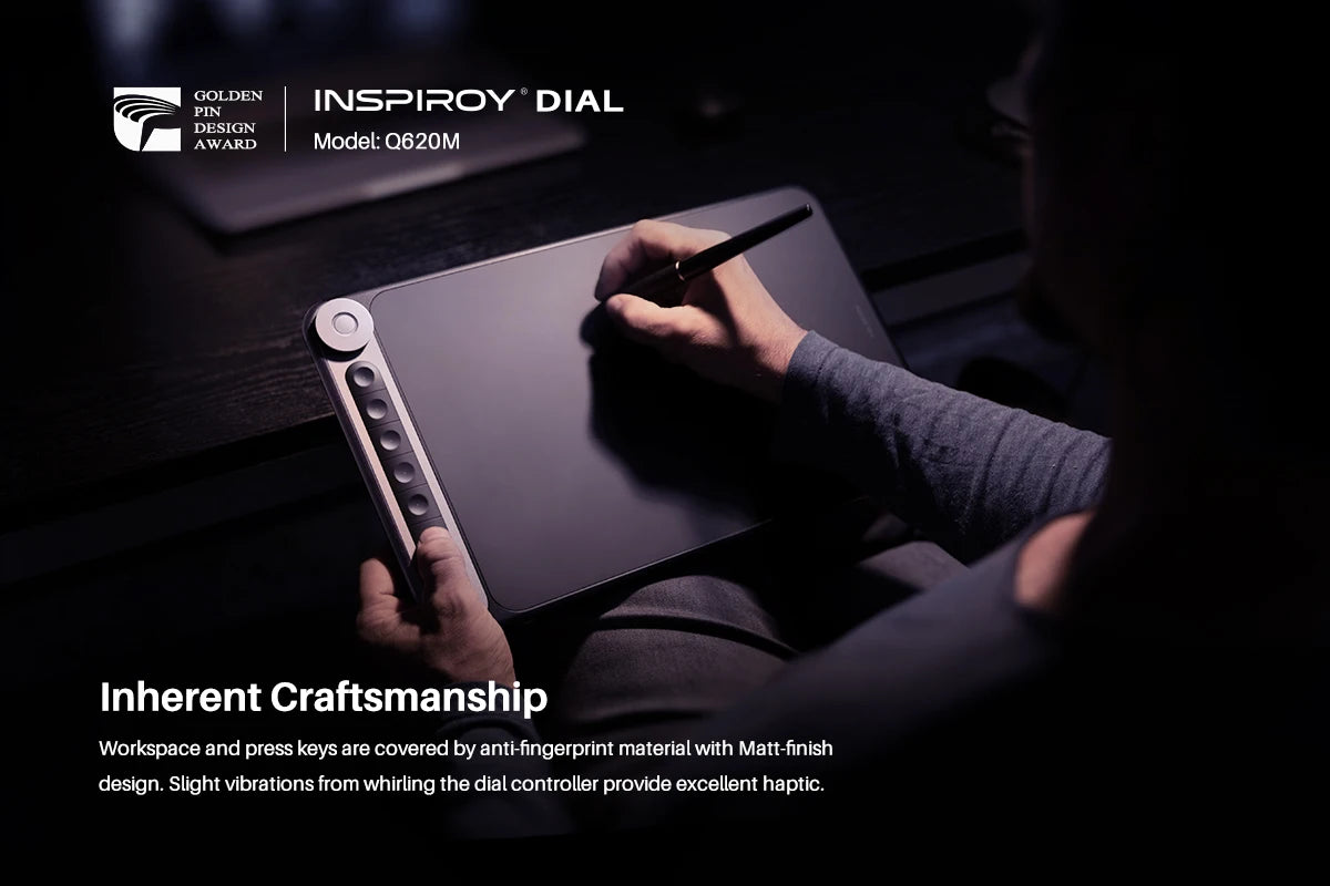 Huion Inspiroy Dial Q620M Graphic Tablet 8192 levels Wireless Drawing digital Pen Tablet with Dial for PC/Android
