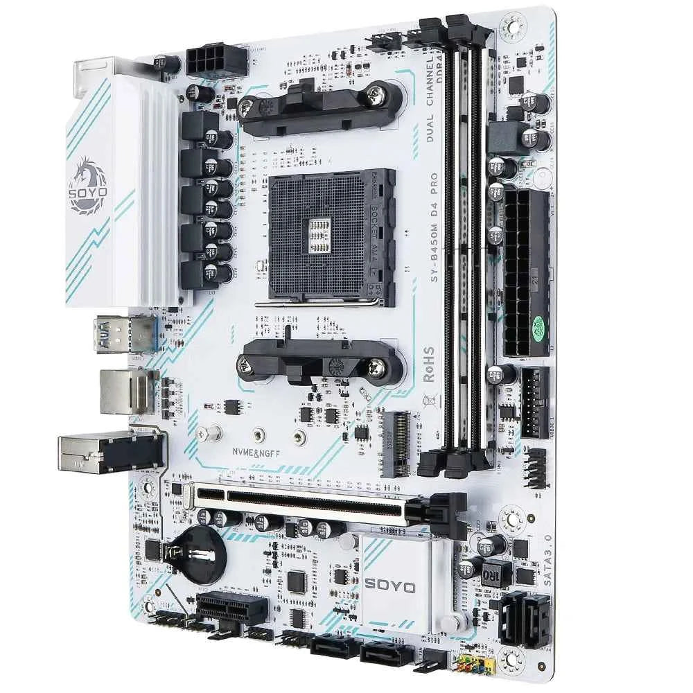 SOYO B450M Motherboard Dual-channel DDR4 Memory AM4 Motherboard PCI-E 3.0 NVME B450 (supports Ryzen 5600 5600G CPU)
