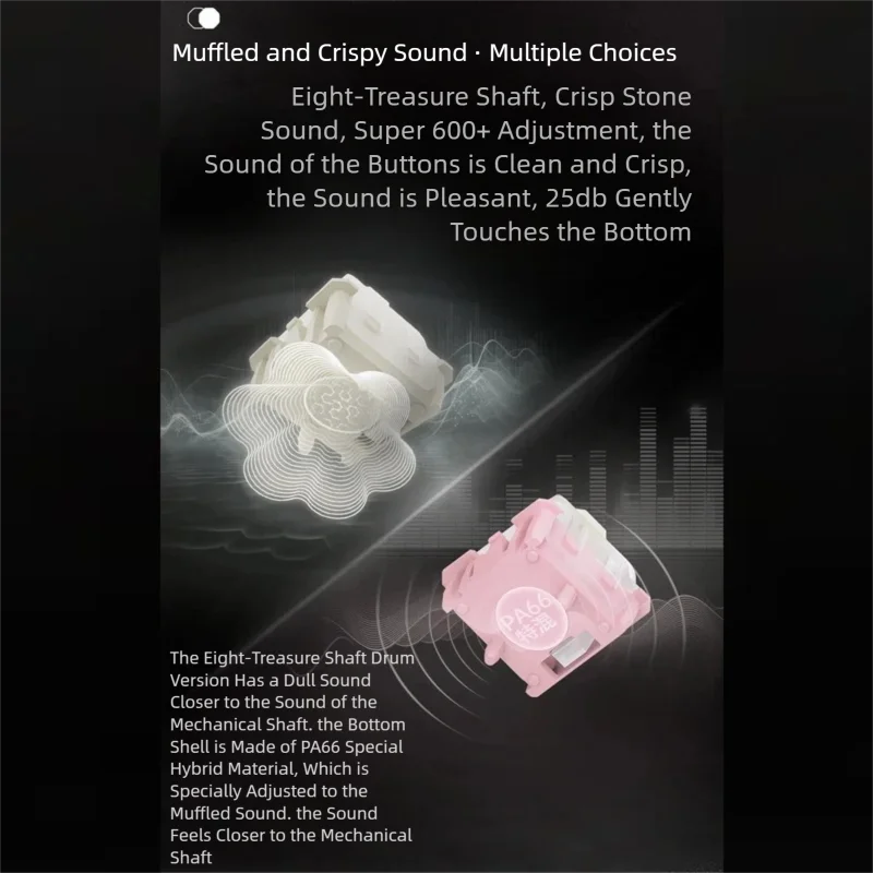 Wuque Studio WS Flux HE Switch Deep Clacky Sound 35gf Magnetic Linear Keyboard Switches Hall Effect Keyboard Fine Lubrd Pink
