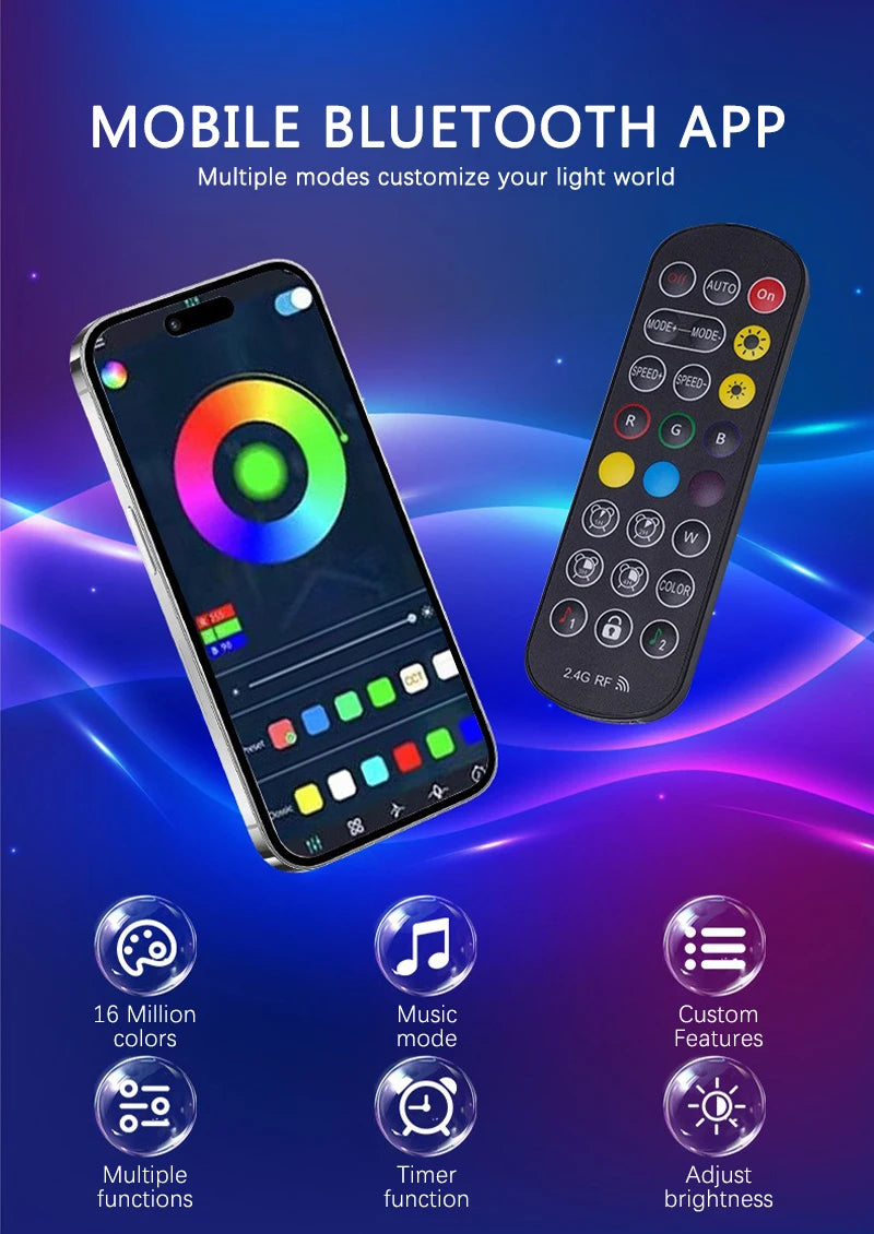 Smart Tuya RGB Gaming Atmosphere Light WIFI TV Game Computer Desktop Decor Desk Lamp  App Remote Control Car Music Rhythm Light