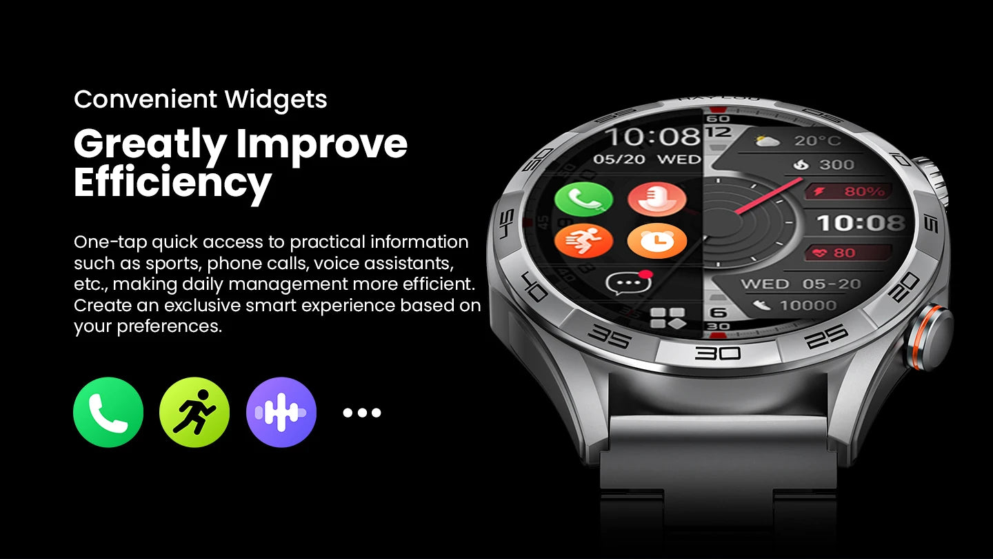 HAYLOU Solar 5 Smartwatch 1.58'' AMOLED Display 60Hz Refresh Rate 24H Health Monitoring Voice Calling 100+ Sports Modes Black/Silver