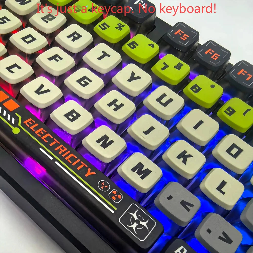 Doomsday Crossing Personalized Keycaps 125 Keys PBT+PC SAX Quad Translucent Pudding Keycaps for MX Switch Mechanical Keyboards