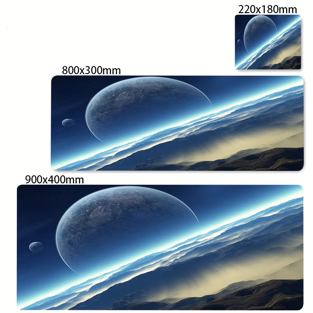 Space Earth Starry Sky Mouse Pad Gamer Pc Gaming Accessories Rubber Mat XXL Space Deskmat Keyboard Cabinet Mause Laptops Mats