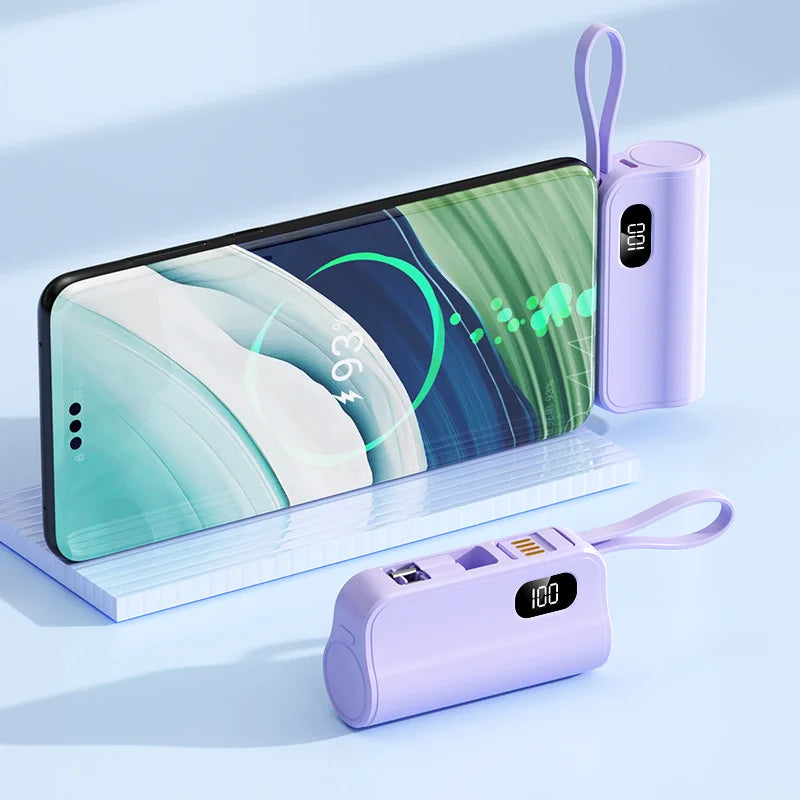 50000mAh Mini Capsule High Capacity Power Bank Portable Wireless Fast Charging External Battery for iPhone Xiaomi Huawei Samsung