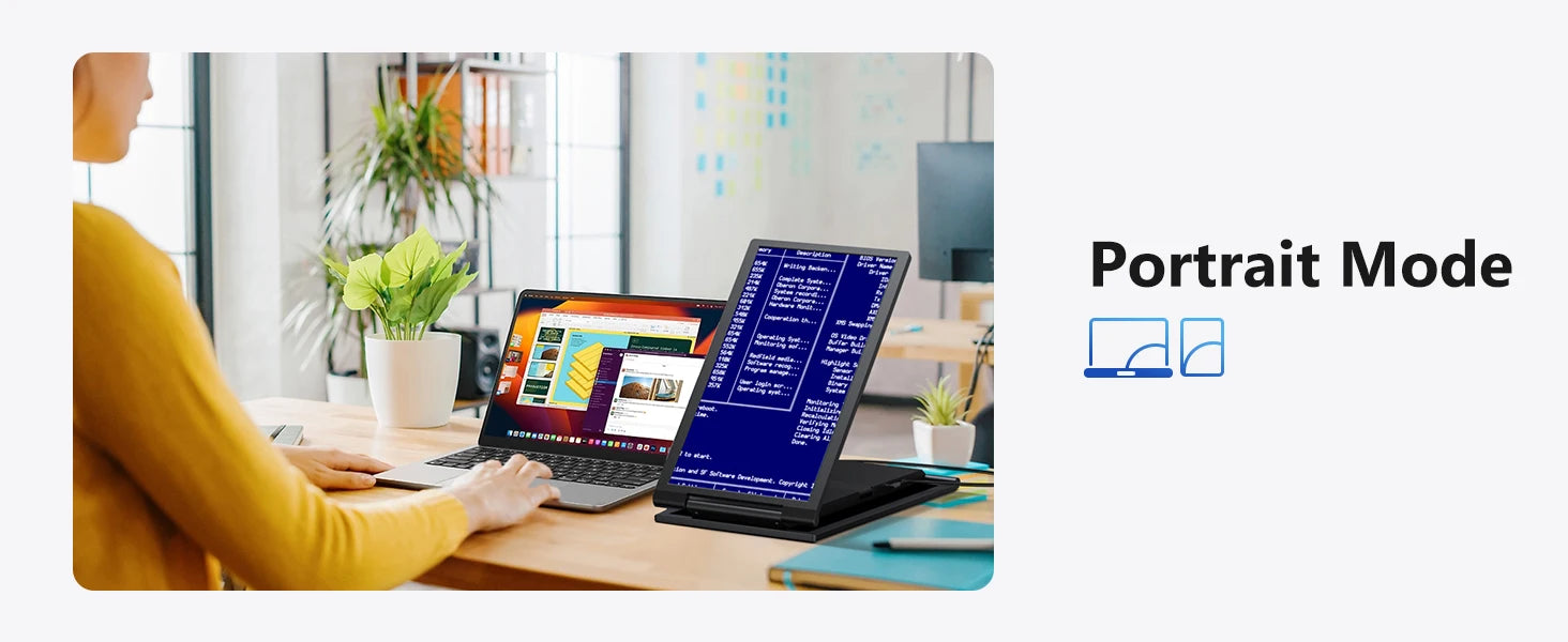 Amoudo14 Inch Dual Portable Monitor 1920*1080P IPS Portable Triple Monitor with USB-C Port for 14-16.5