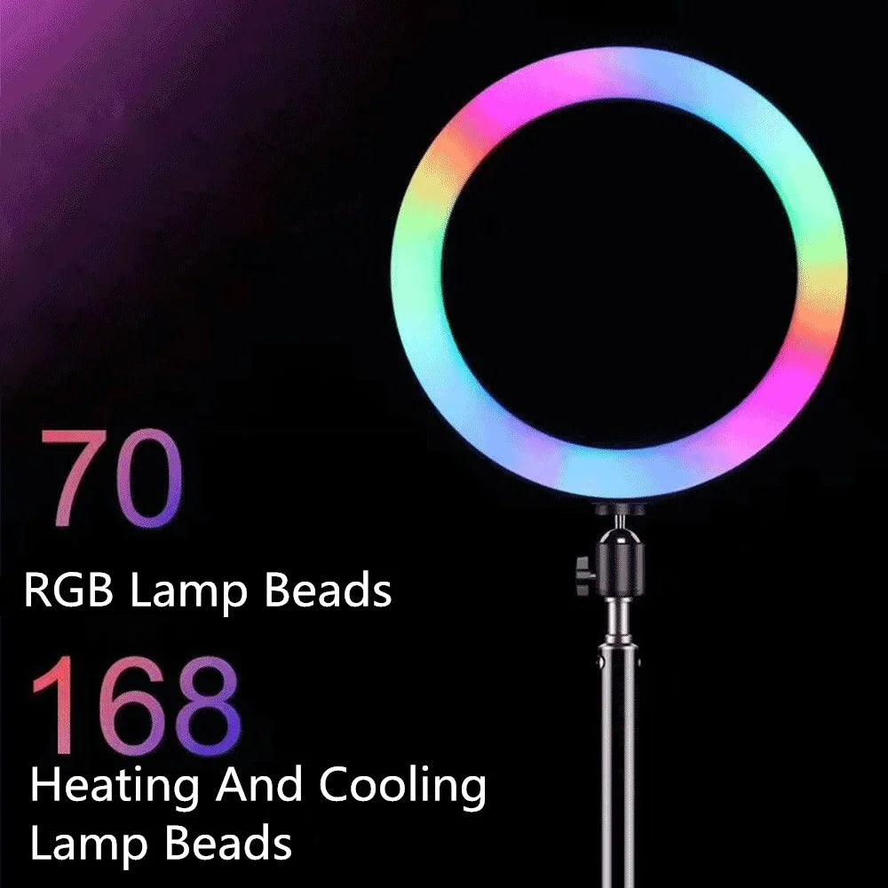 10 13 Inch Ring Light Dimmable Selfie Lamp Pptional Tripod Photographic Lighting Studio Video Lights For Live Make Up Youtube
