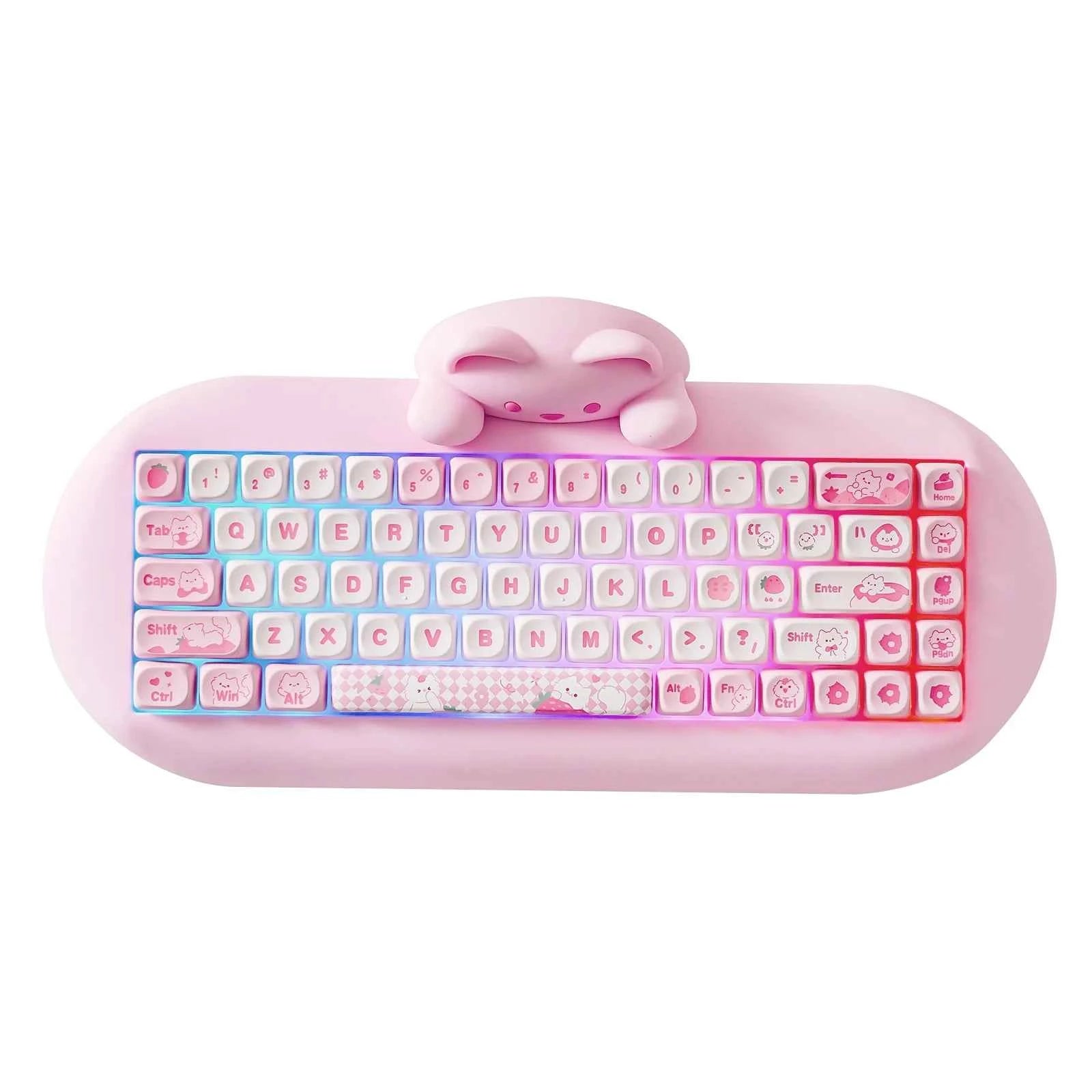 YUNZII C68 Wireless Gaming Keyboard, RGB Mechanical Keyboard, Silicone 65% Hot Swap Ergonomic Keyboard
