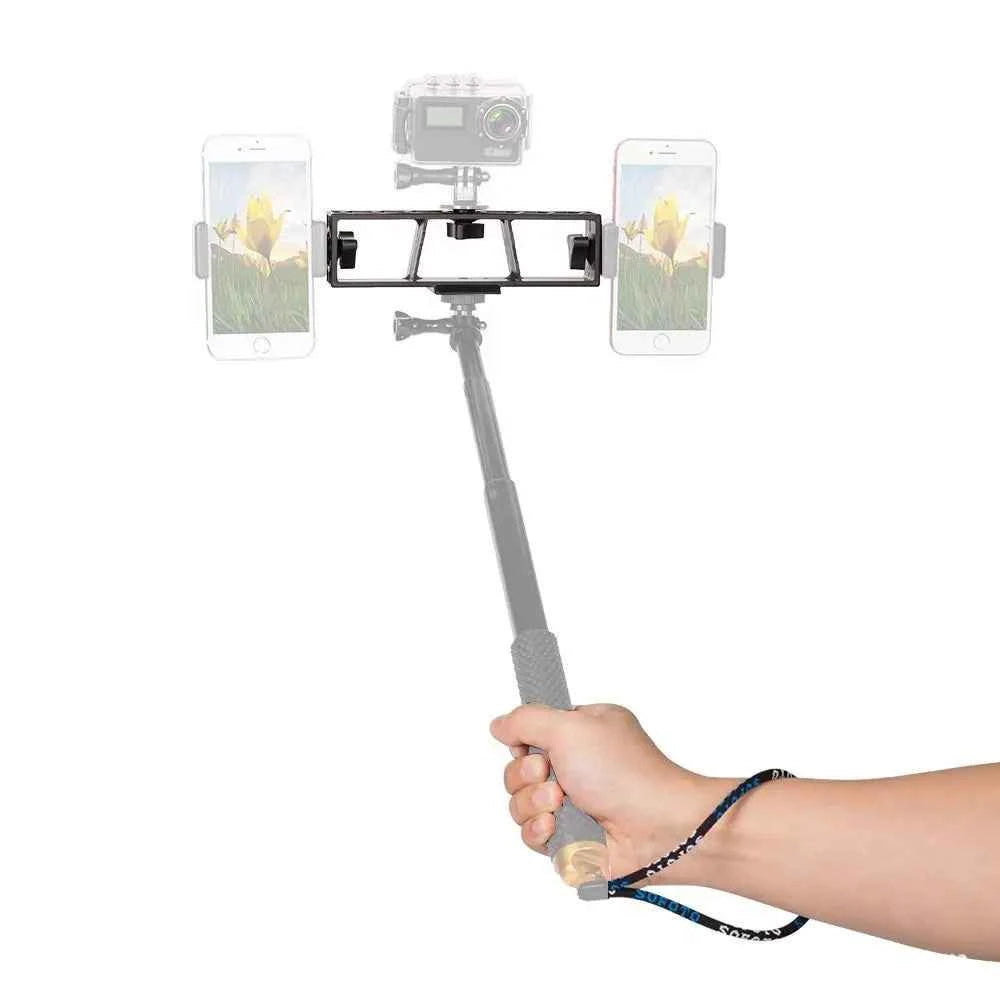 3-Position Stand Clip Bracket Holder Mobile Phone Clamp Tripod 1/4