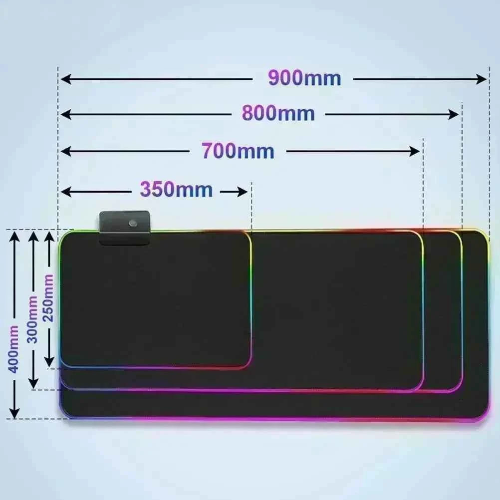 Redragon RGB LED Gaming Mouse Pad Rug Cool Anti-skid Keyboard Mat Computer Desk Accessories Mousepad Luminous Laptop Game Mats