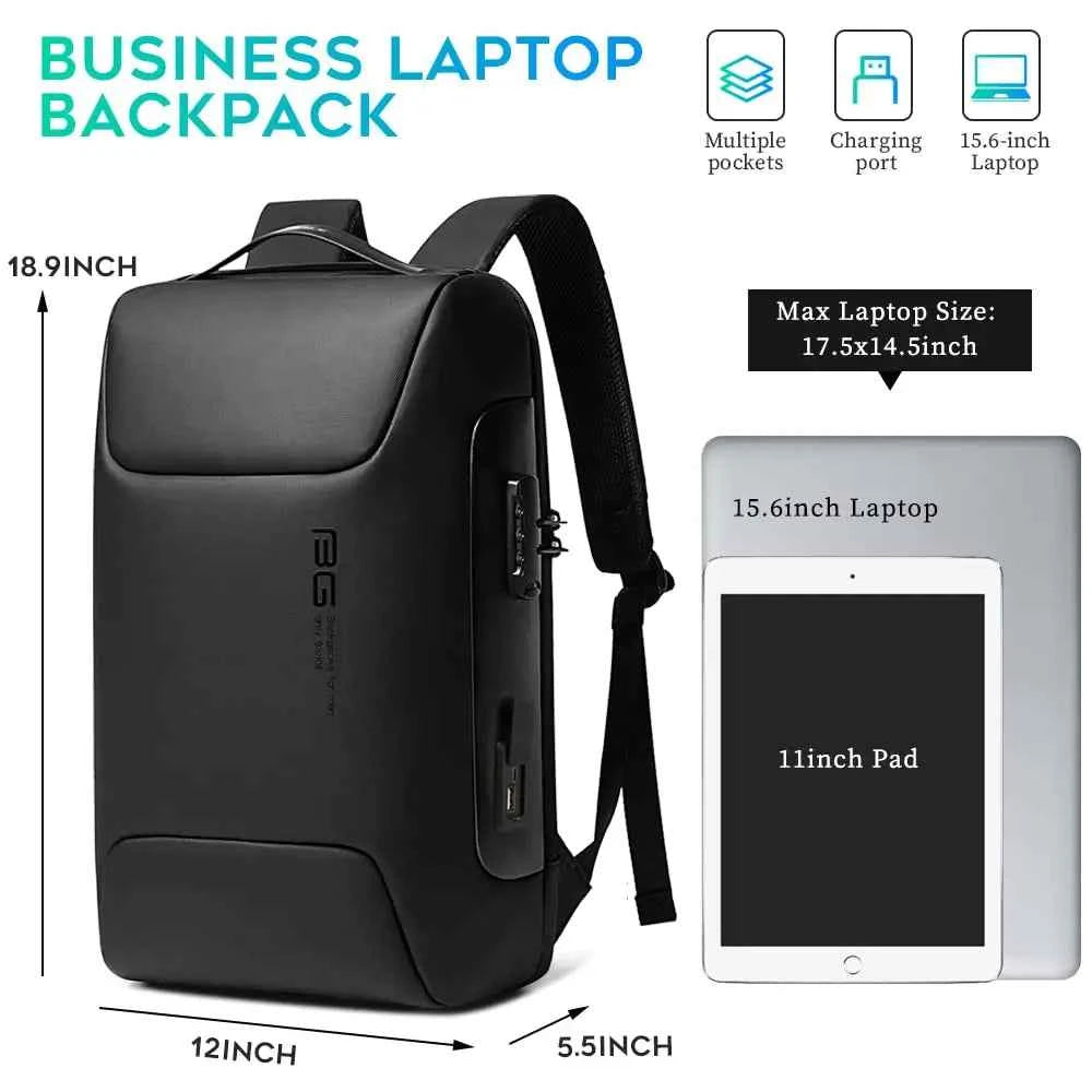 BANGE Anti-Thief 15.6 inch Laptop Backpack with Lock Multifunctional Backpack WaterProof for Business Shoulder Bags for Travel