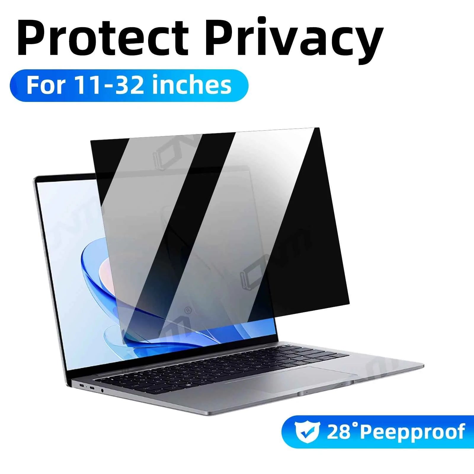 Privacy Screen Protector 11.6-32 inch 16:9/16:10/5:4 Laptop Desktop, 28° Anti-Spy Anti-Glare Matte Blue Light Filter Film 0.45mm