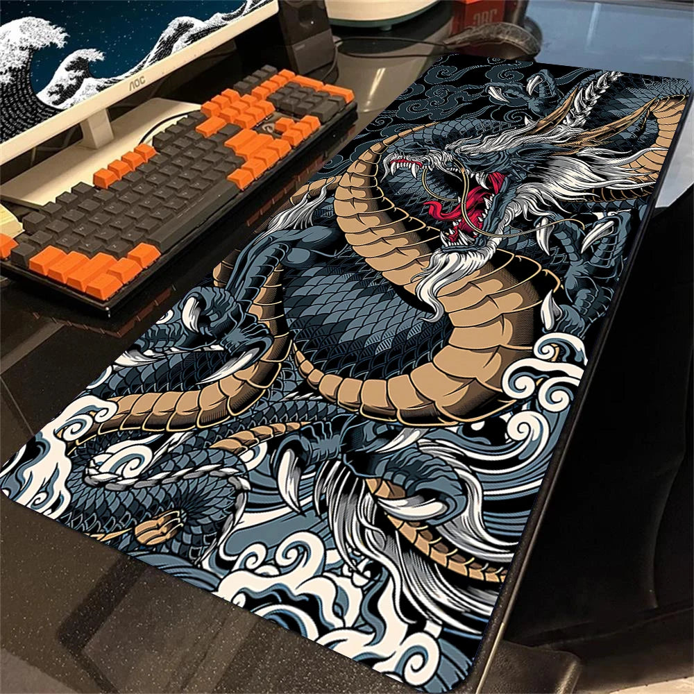Mouse Pads Black White Dragon Table Mats Computer Mousepad Company Big Deskmat 100x50cm Large Gamer Mousepads Gaming Mouse Mat