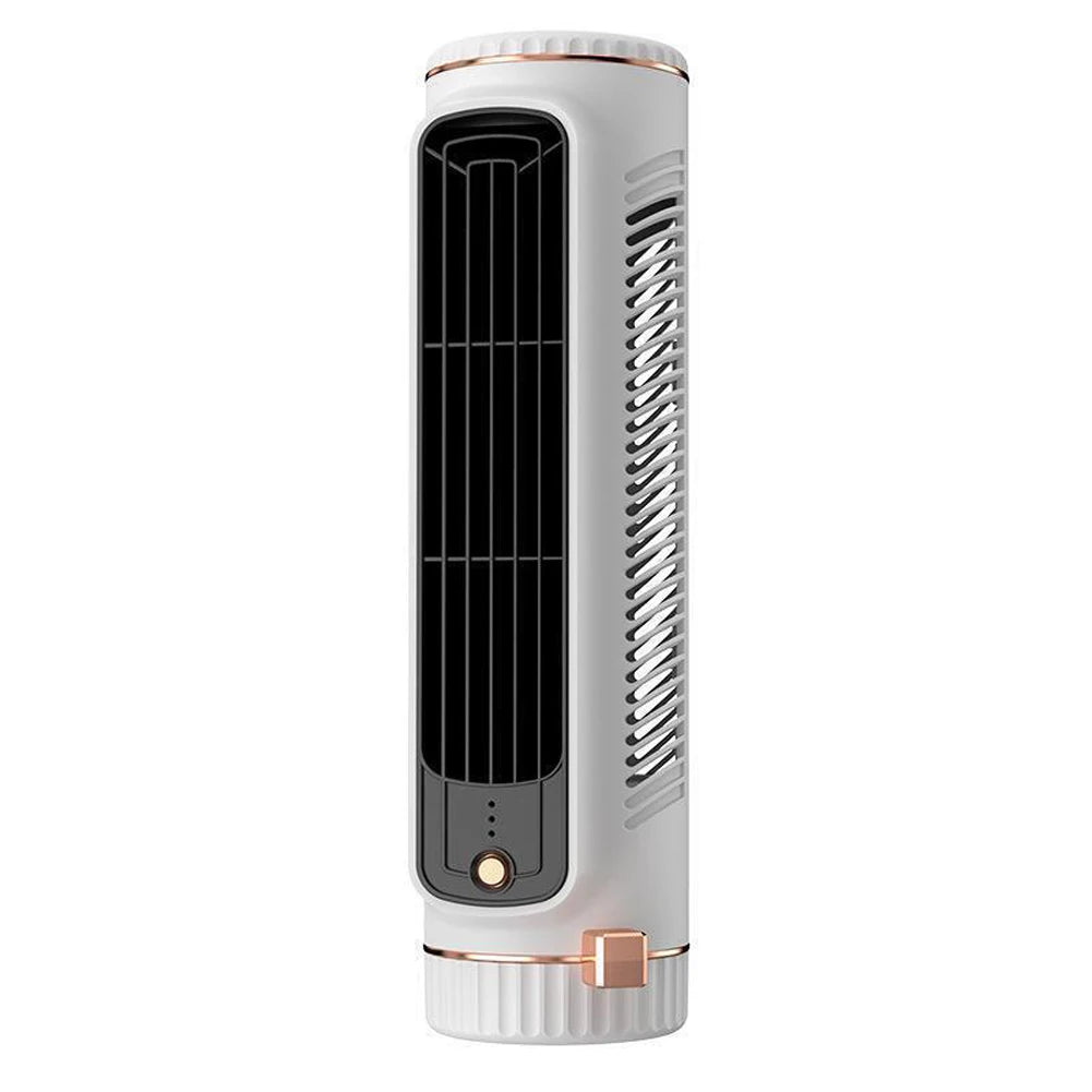 Quiet Bladeless Fan USB Rechargeable 3 Speeds Quiet Air Cooler Desktop Cooling Fan Portable Tower Fan for Home Office Dormitory