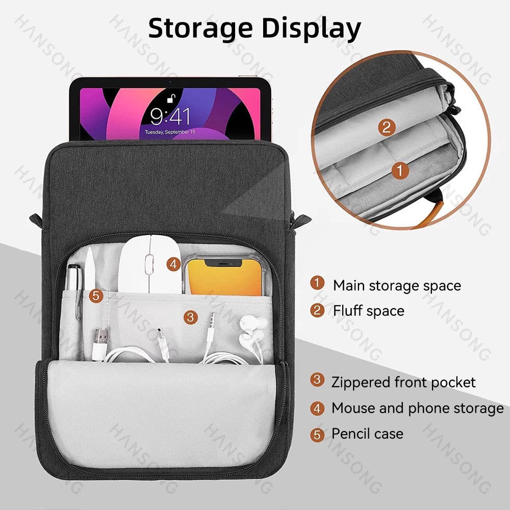 Tablet Case for Samsung Galaxy Tab S6 Lite Galaxy Tab S7 IPad Pro 11-iPad 9.7 9-11Inch Tablet Shoulder Bag Carrying Case Storage
