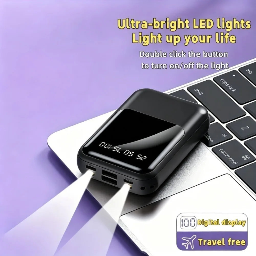 Slim Lightweight 20000mAh Fast Charging Power Bank, LED Digital Display Compact External Phone Charger, Multi-device Travel Backup Power, Thoughtful Present for Birthdays & Business Trips