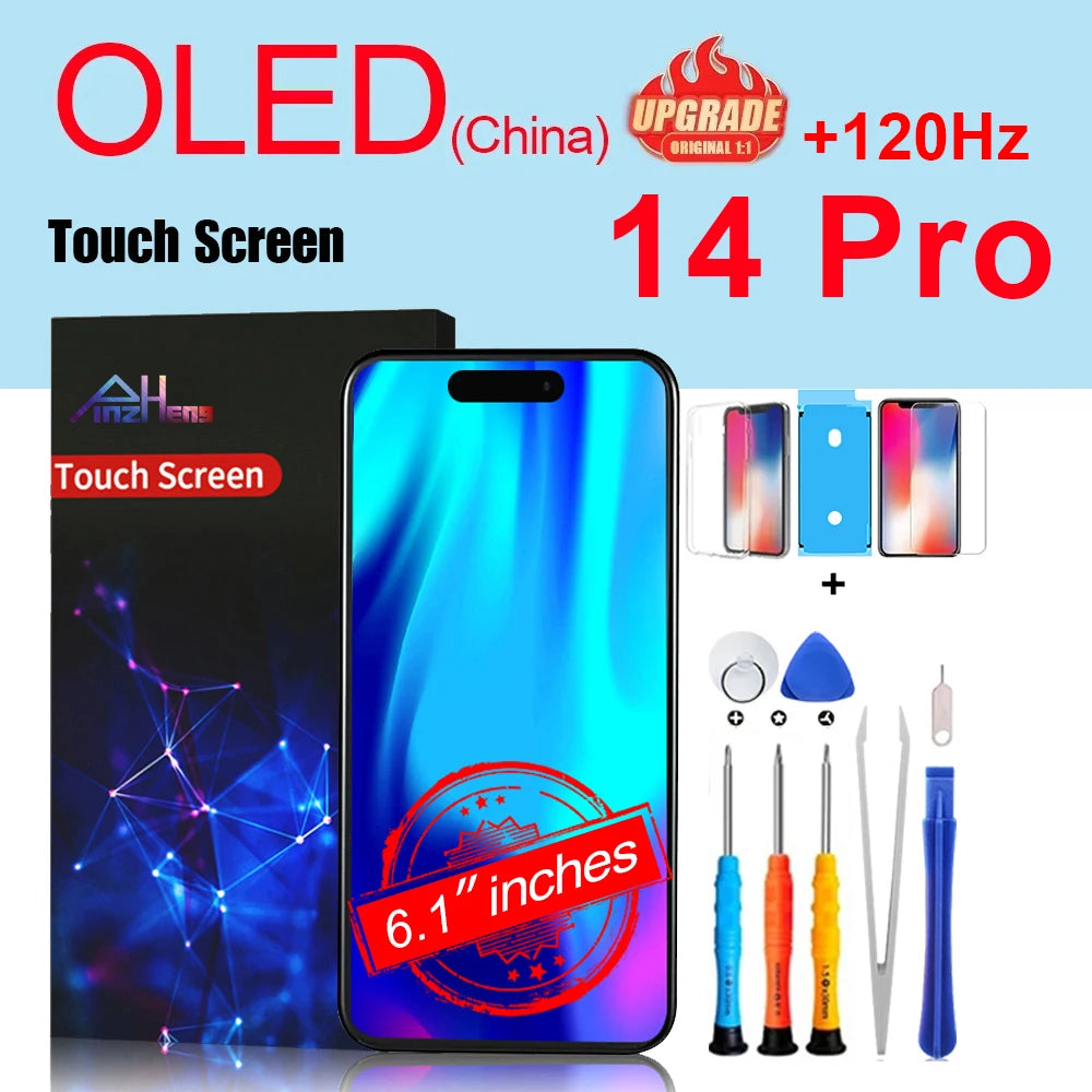 PINZHENG High Quality Screen INCELL LCD OLED For iPhone 14 Pro 15 Plus 13 Pro Max Display For iPhone Replacement With Tools