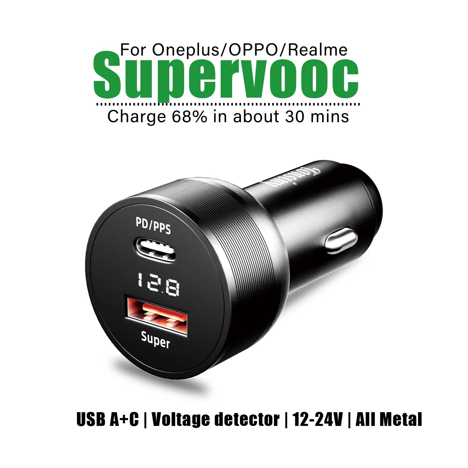 For Oneplus car charger 80W,SuperVooc car charger for OPPO,for realme car adapter superdart,for oneplus 12 10T auto charger warp