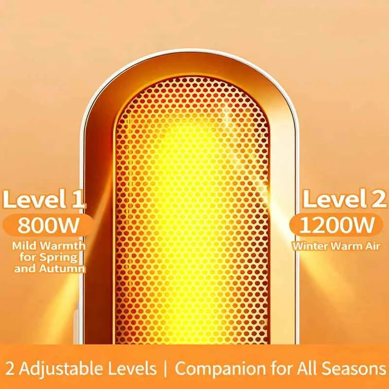 Electric Fan Heater For Room Winter 1200W Fast Heating Bathroom Living Room Office Desktop Portable PTC Ceramic Warm Air Blower