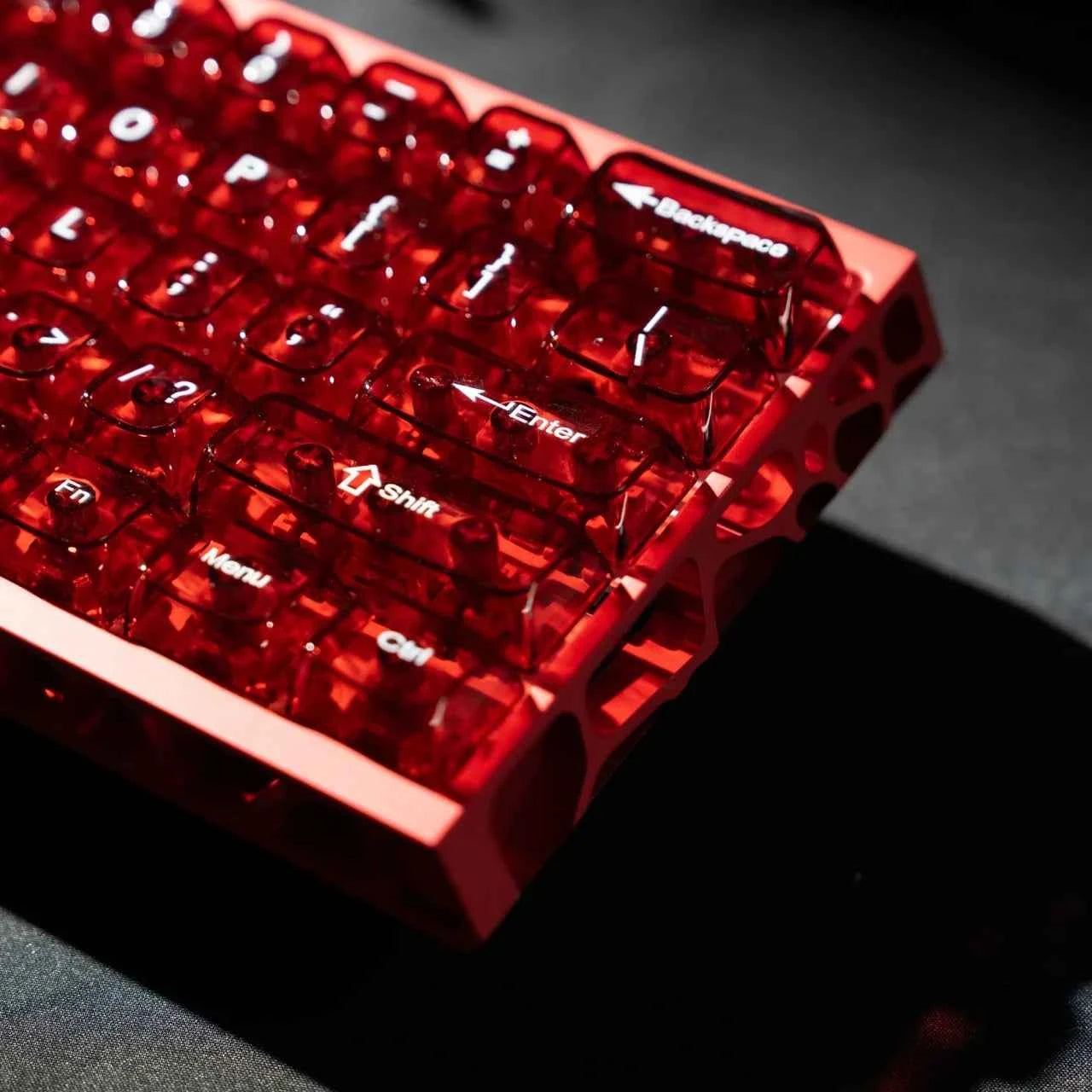 Womier 115 Keys Clear Keys Red Transparent Keycaps MDA Profile Crystal Ceramic Custom Keycaps Set