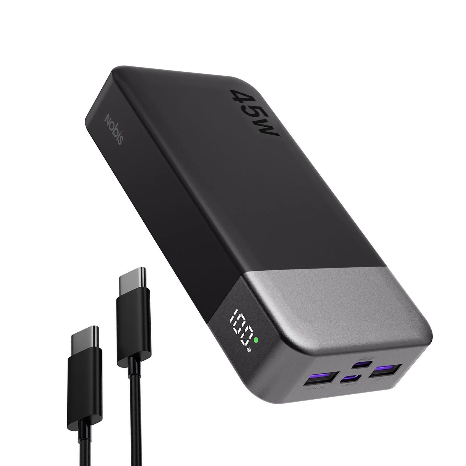 Nobis 20000mAh 45W Powerbank Fast Charge Power Bank with LED Display, Super Fast Charging Portable Charger with LED Display for iPhone 16 17