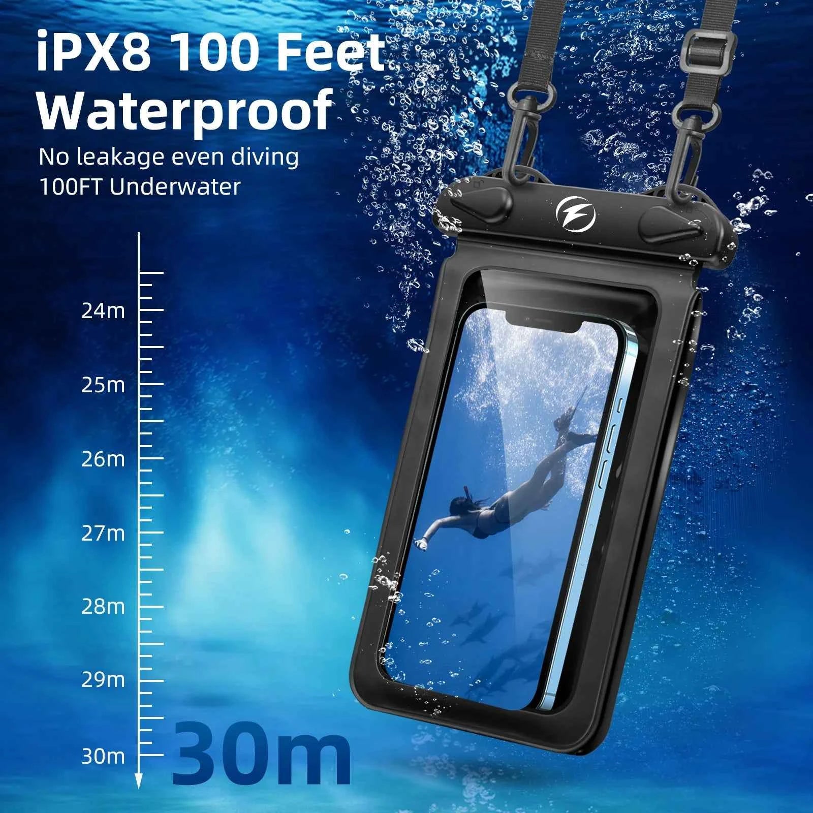 Waterproof Underwater PVC Package Pouch Diving Bags For iPhone Outdoor Mobile Phone Double Pocket Case For Samsung Xiaomi Huawei
