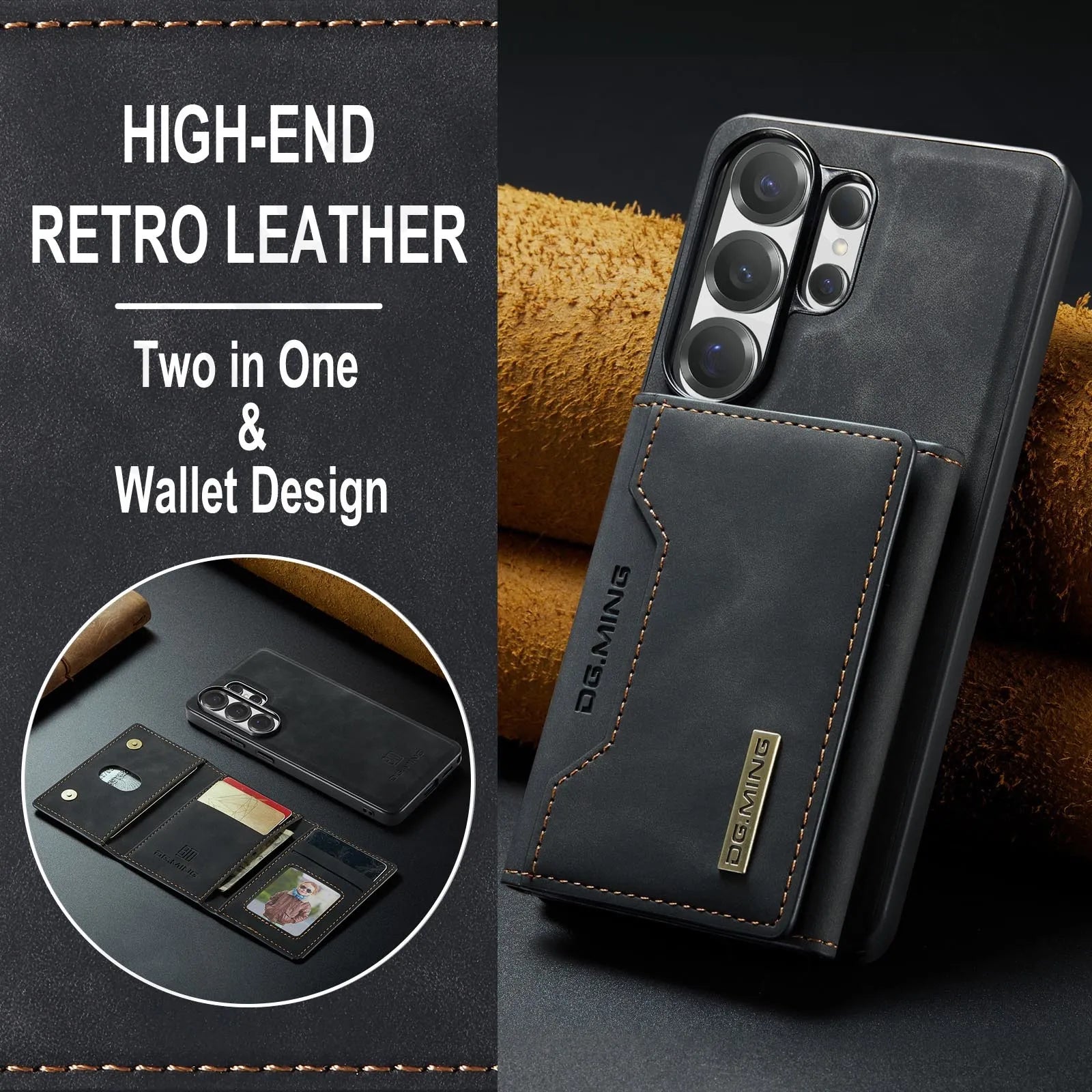 Case For Samsung S26 Ultra Plus Premium Faux Leather Flip RFID Protective Cover with Magnetic Card Function Cover Phone Case