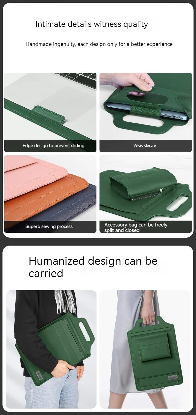 PU Leather Multi-functional Laptop Sleeve Bag Notebook Case for Macbook Air Pro 11 13 14 15 16 Pro Cover Accessories