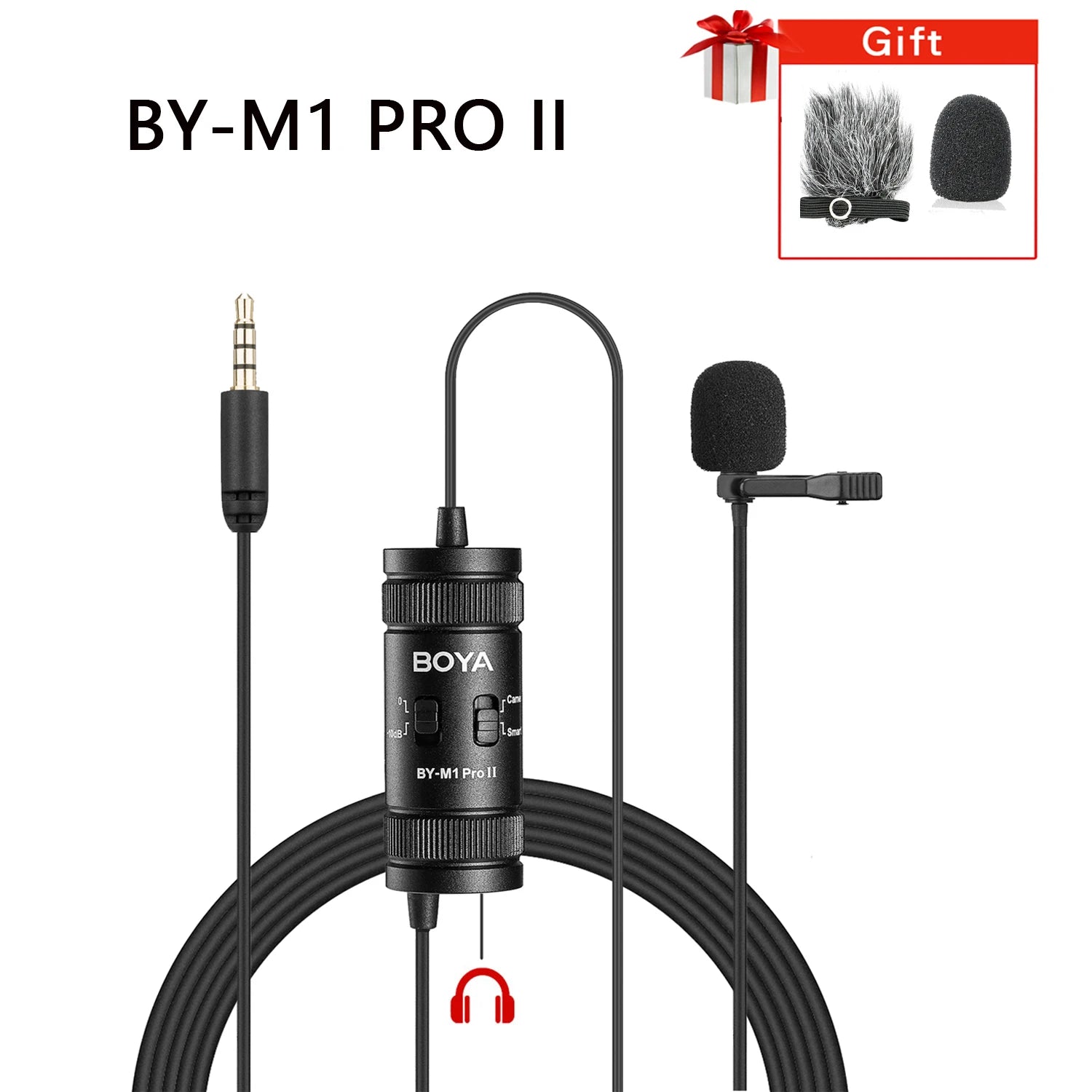 BOYA BY-M1 Condenser Lavalier Lapel Clip-on Microphone 3.5mm TRRS 6M Mic For PC iphone DSLR Camera YouTube Recording Streaming - WinSupport Tech