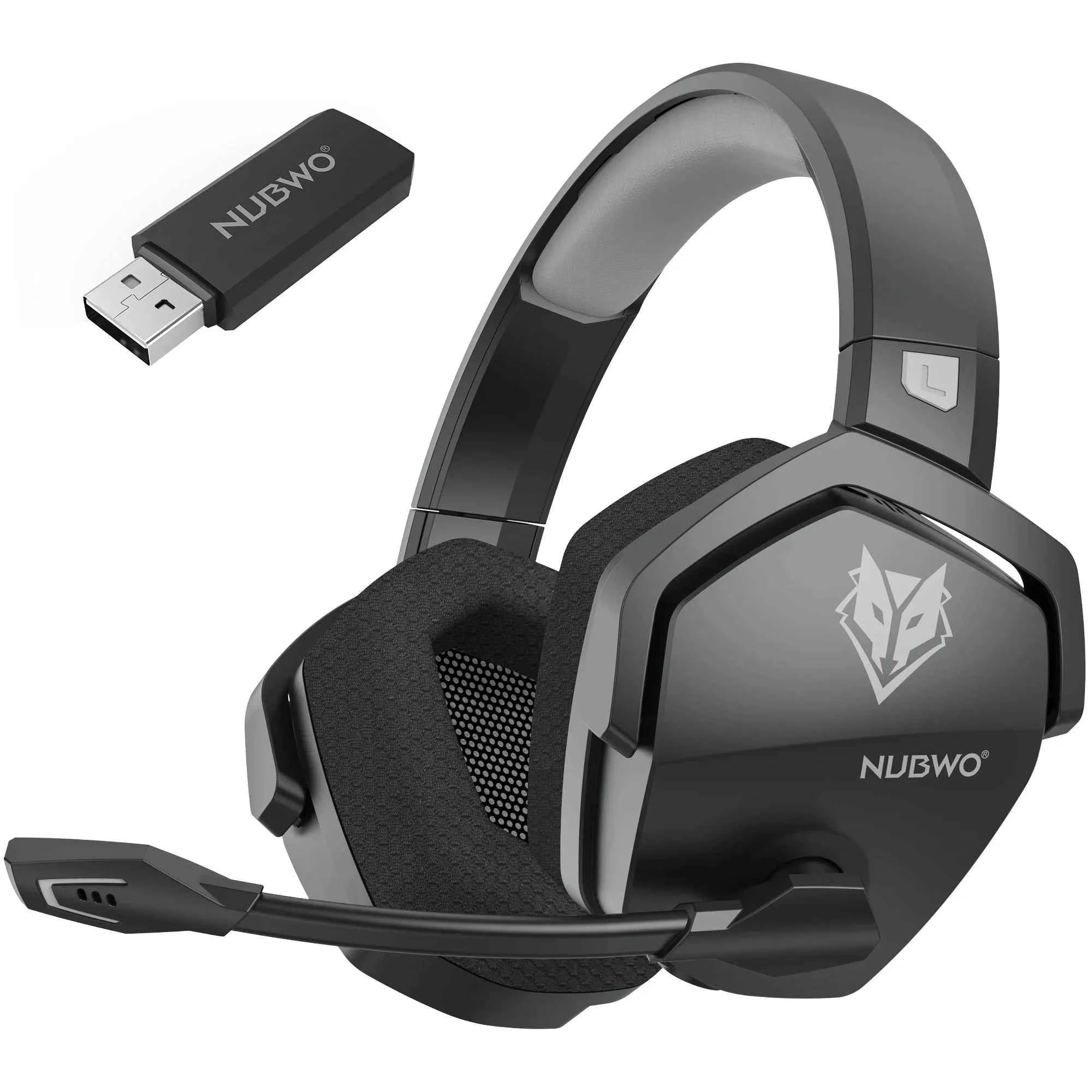 NUBWO G06 Dual Wireless Headsets Gamer with Microphone for PS5, PS4, PC, Mobile, Switch, 2.4GHz Bluetooth 5.3 Gaming Headphones