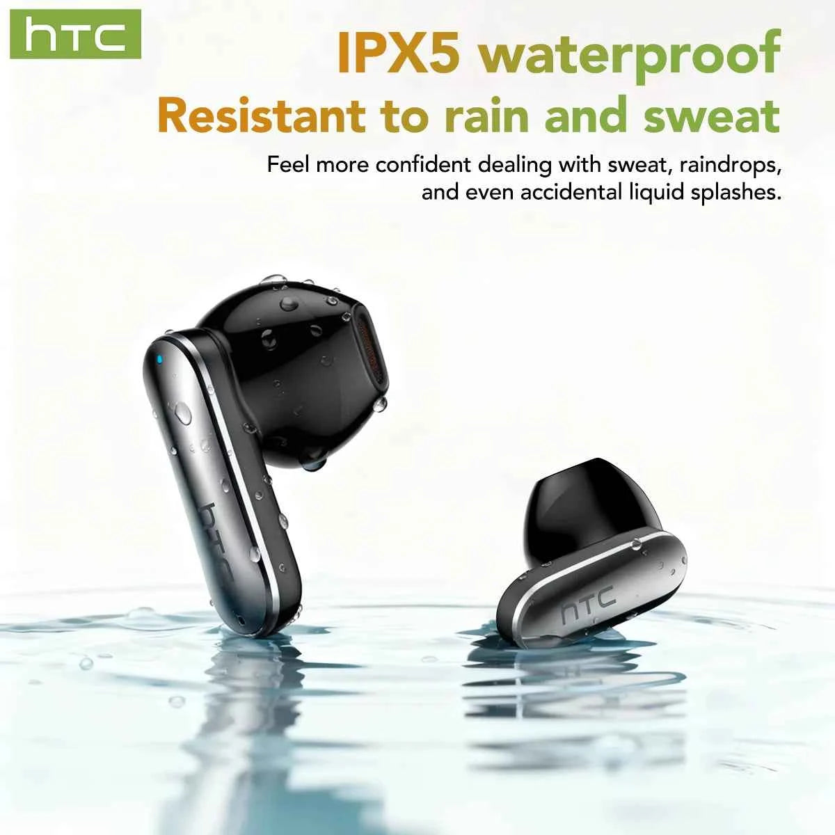 HTC NE48 TWS Wireless Earbuds AI Translation 2K HD Touchscreen Bluetooth 6.0 IPX5 ENC Noise Cancelling Sports Headphone