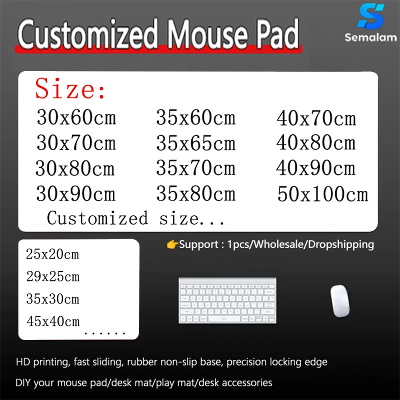 Customized Mouse Pad HD Print Large Playmat Gaming Custom Mat XXL Size Gamer Office Mousepad OEM Logo Bulk Dropshipping Desk Mat