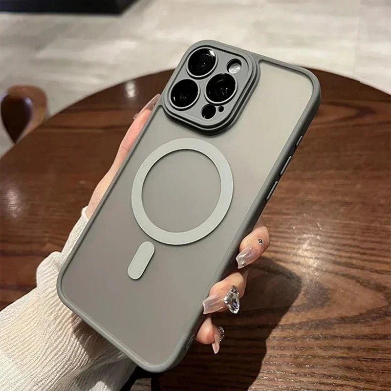 Original Magnetic Wireless Charging Case for iPhone 16 to 12 Pro Max Plus with Lens Protection and Frosted Cover