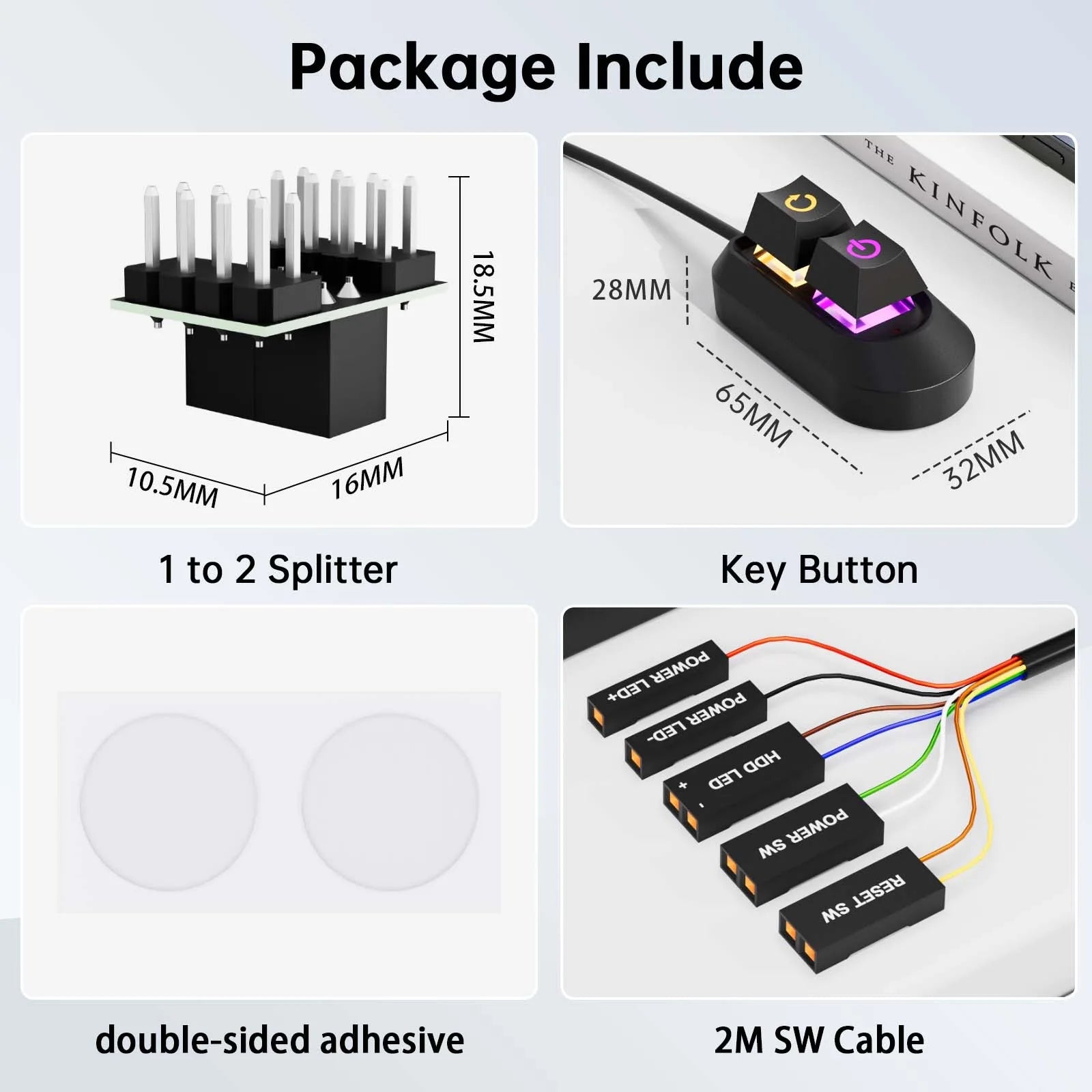 2M Desktop Computer Power Button External Power Switch Power Supply Button Restart Button Motherboard Switch On Off for PC Case
