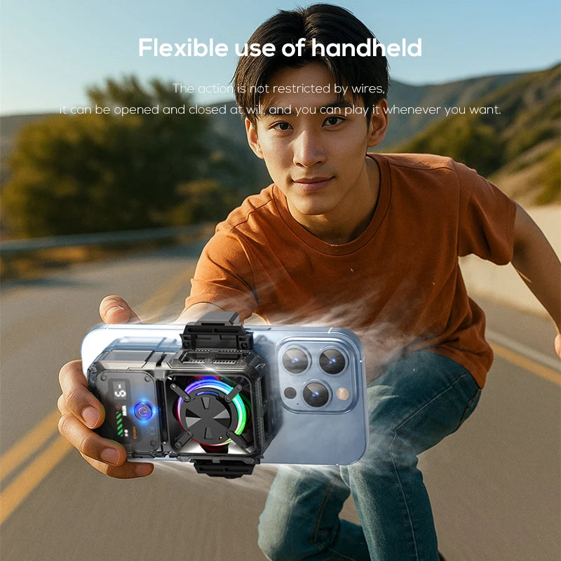 DL23 Semiconductor Phone Cooler Powerful Cooling 2000mAh Temperature Control Digital Display Dual Live Streaming Mount Holes