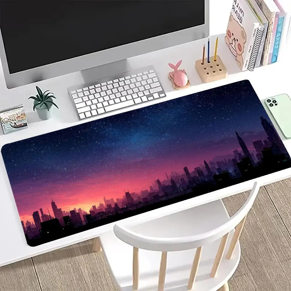 Starry City Mouse Pad Large Computer Office Game Table Mats XXL Rubber Anti-slip Gaming Keyboard Mousepads Long Desk Pads 50X100