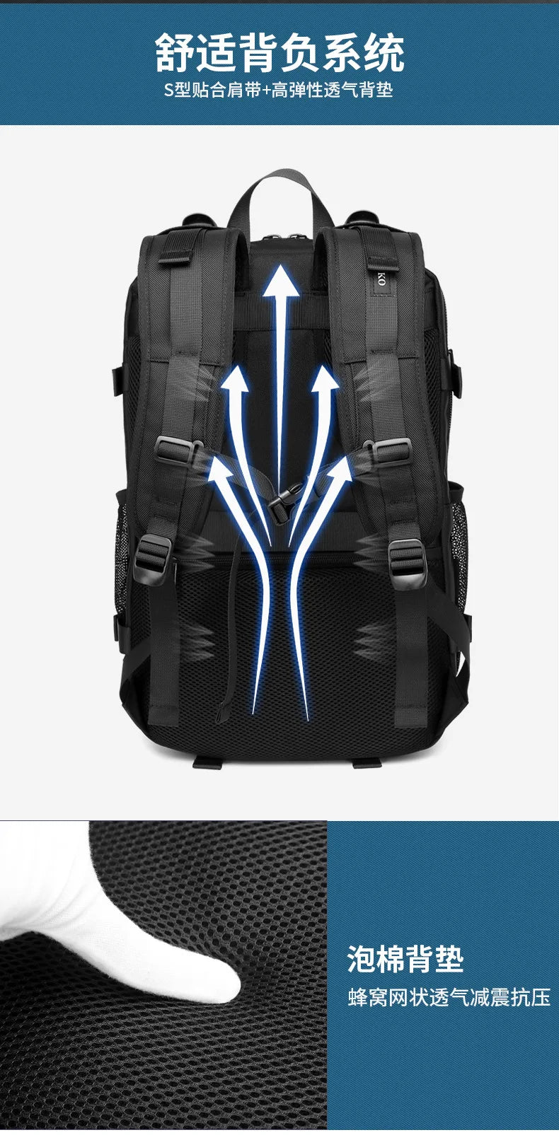 OZUKO Men Backpack Large Capacity 16 inch Laptop Backpacks USB Charging Teenager Schoolbag Male Waterproof Travel Bag Mochilas