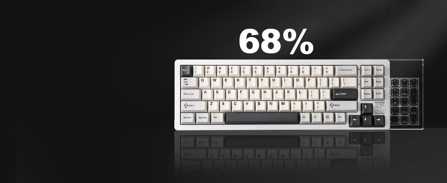 YUNZII AL71 Aluminum Mechanical Gaming Keyboard, Hot Swappable Gasket Custom RGB Wireless Keyboard, 71 Key Full CNC Study Keeb