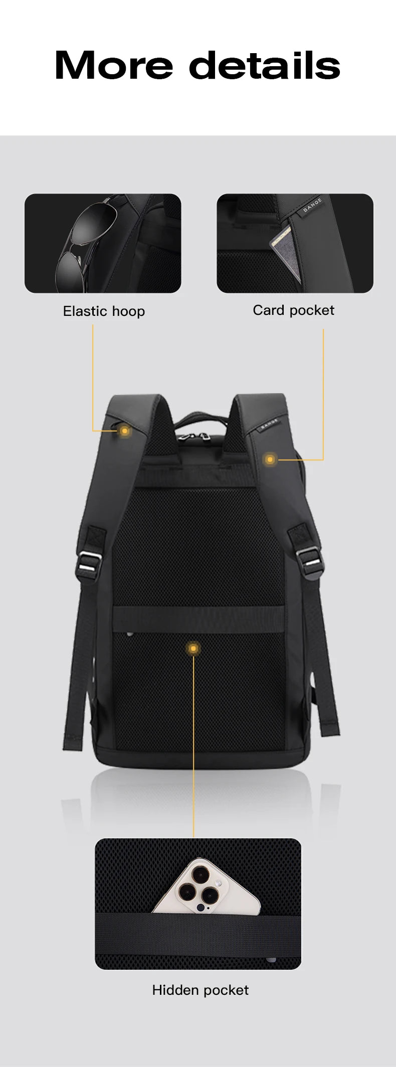 BANGE Carry On Backpack Cabin Bag Travel Backpack for Men Shoes Handle Luggage Leisure Laptop Backpack mochila para viaje cabina