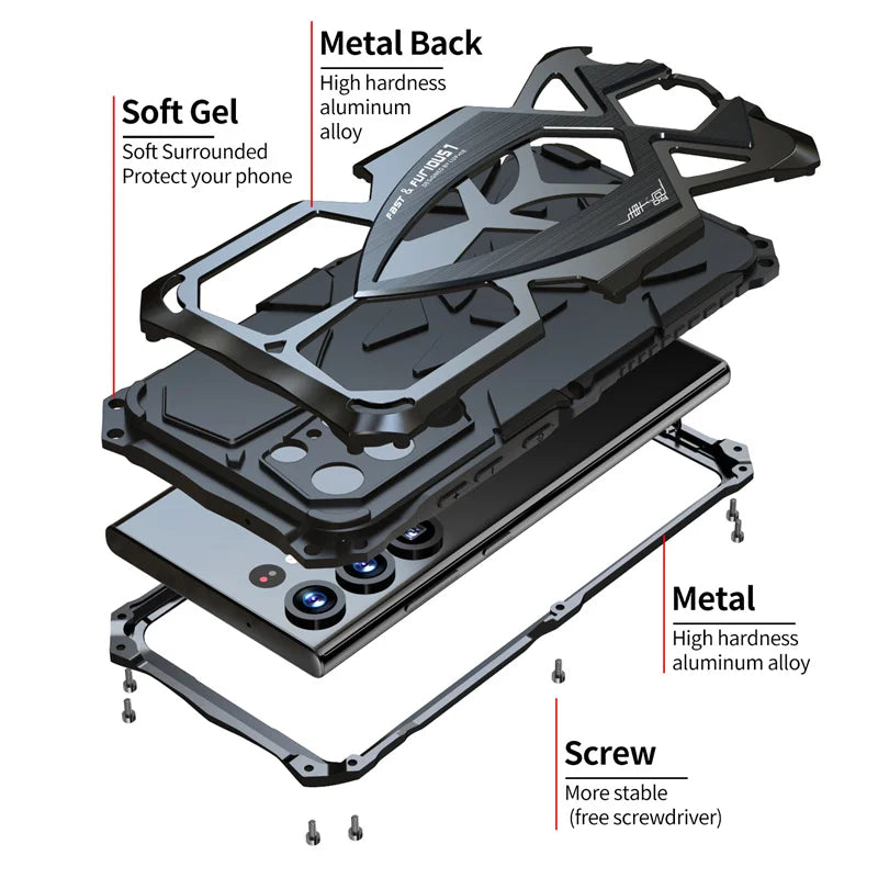 Armor Military Shockproof Rubber Full Rugged Cover For Samsung Galaxy S23 S25 Ultra Original Metal Case S22 S24 Ultra S25 Shell