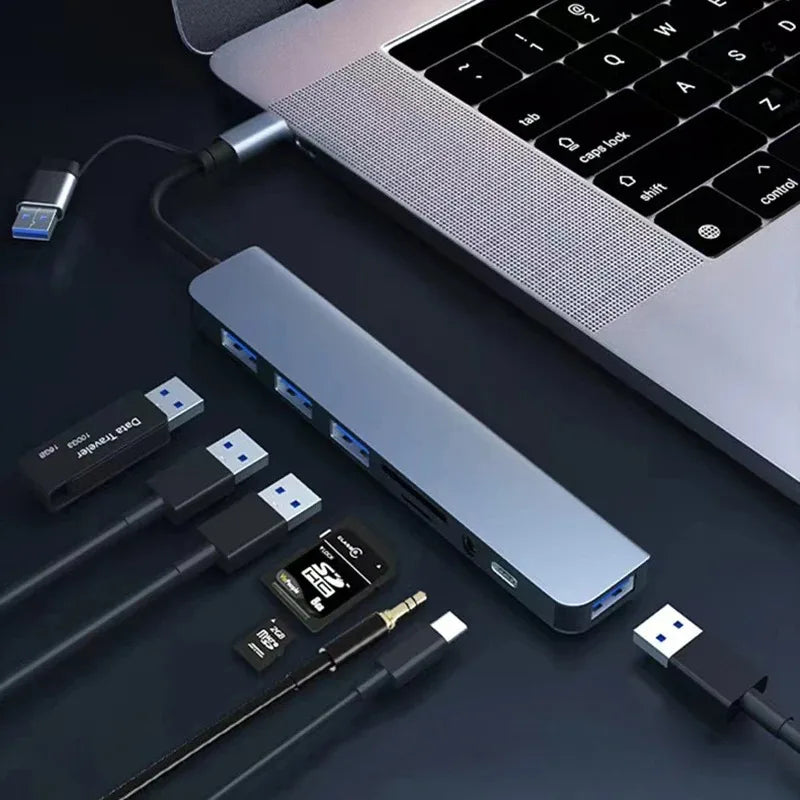 8-in-2 USB-C Docking Station & Card Reader