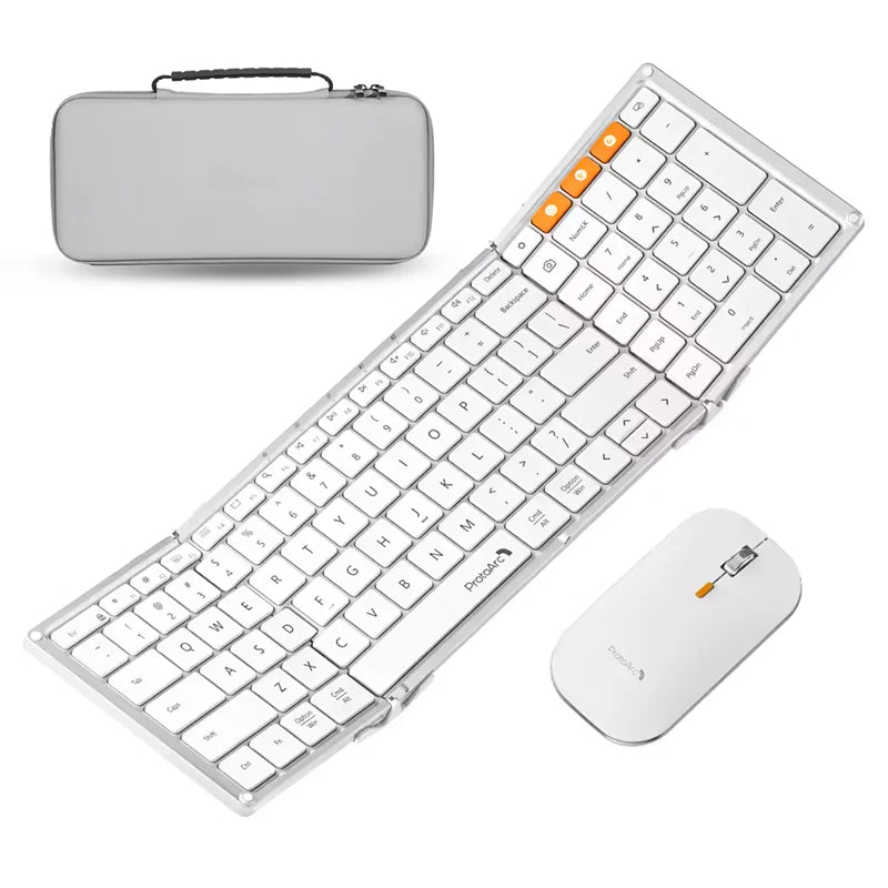 ProtoArc Foldable Keyboard and Mouse, XKM01 Combo for Business Travel 2.4G+Dual Bluetooth Portable  for Laptop iPads Tablets - WinSupport Tech