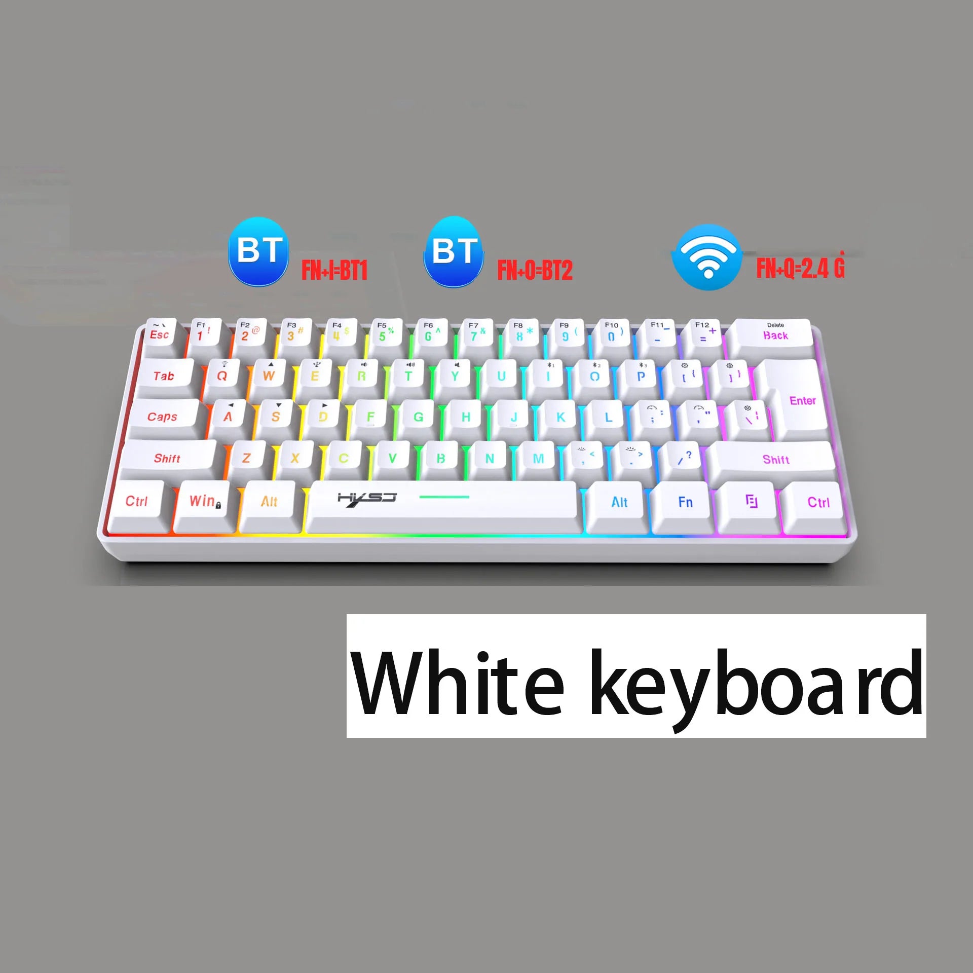 Wireless keyboard mouse combo Bluetooth key board  60% kit 2.4Ghz computer white Gamer keyboards Mice combos set teclado pc